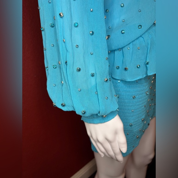 NWT Retrofête- The Lennon Dress in Color Blue Atoll. Size M - Picture 9 of 12